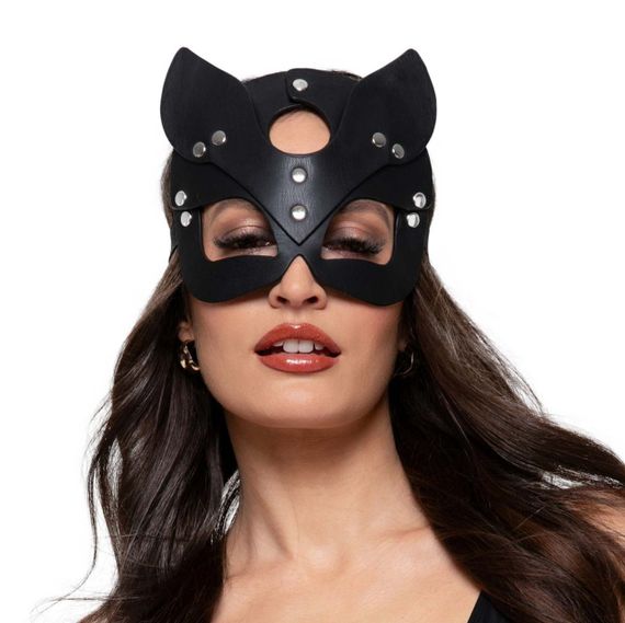 Маска кошечки Bedroom Fantasies PU Leather Kitty Black, черная Sex Aura | Зображення 3
