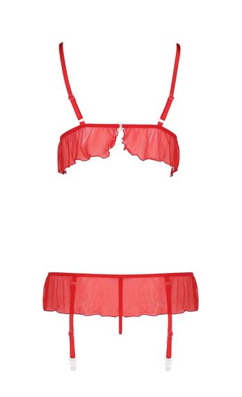 Комплект білизни з поясом для панчіх FABIANA SET red S/M - Passion sexstyle | Зображення 3