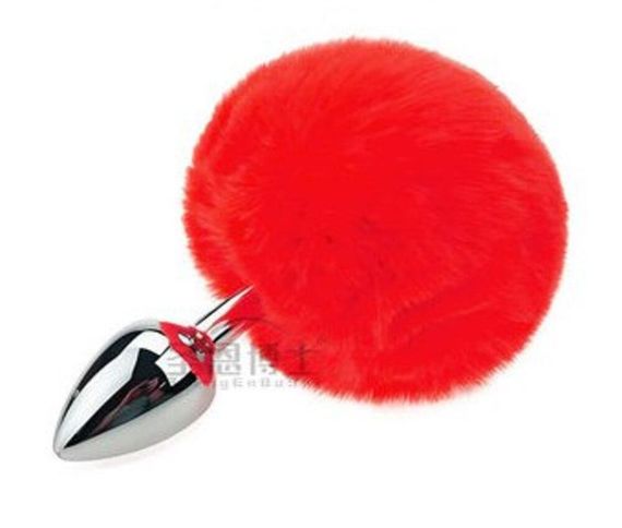 Анальна пробка з хвостом SKN-Z33 Red ( розмір XS ) sexstyle