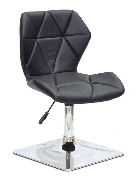 Стілець на хромованій квадратній платформі з регулюванням висоти сидіння Torino 4CH-Base Шкірзам чорний | Зображення 2