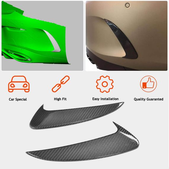 Накладки на задній бампер (для AMG-Line 2017-2019, Карбон) для Mercedes E-class coupe C238 рр | Зображення 1