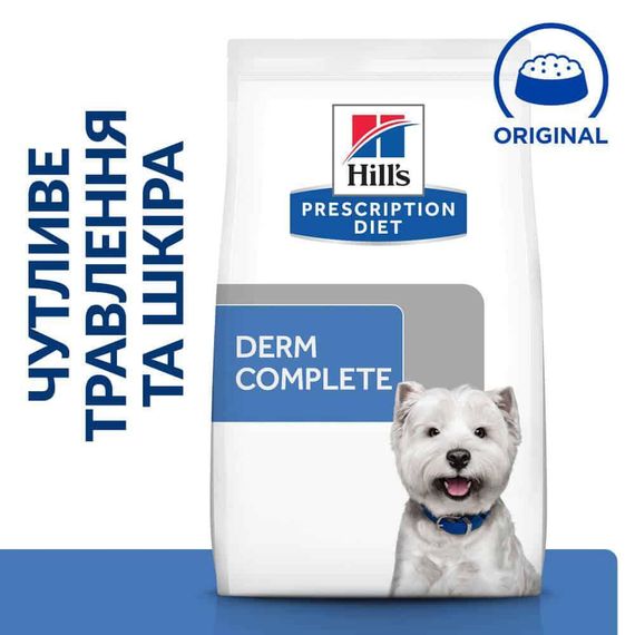 Hill’s Prescription Diet Derm Complete Mini Сухий корм для собак малих порід при харчовій алергії та атопічном | Зображення 1