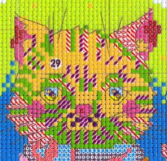 Набор для вышивания по нанесённой на канву схеме "Mr. cat". AIDA 14CT printed 27*23 см | Зображення 5