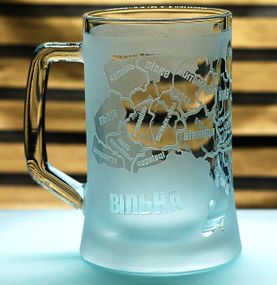 Патріотичний пивний келих 670 мл карта України з гравіюванням  Кухоль Вільна Незламна подарунок для патріота