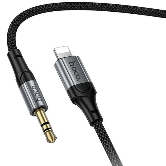 Аудіо кабель Aux Hoco UPA33A Nuevo (Lightning to AUX 3.5mm) (1.5m) Black | Зображення 3