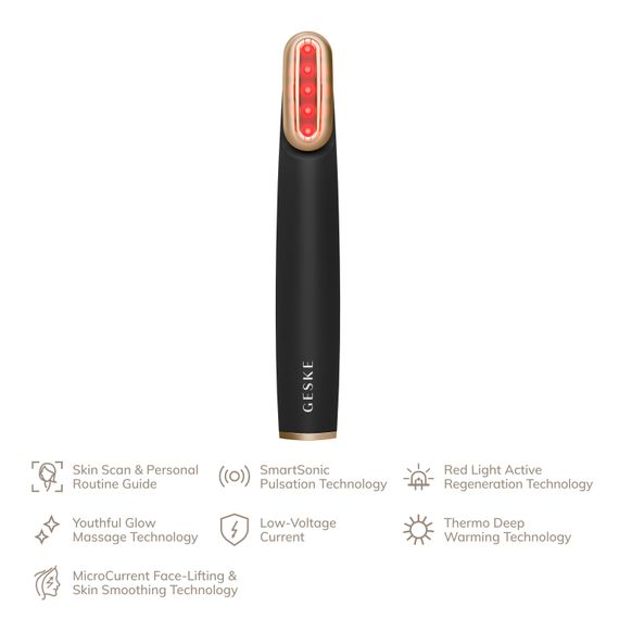 Пристрій для зміцнення і тонізації шкіри обличчя з поворотною головкою GESKE Skin Firming Wand 7в1 gray | Зображення 1