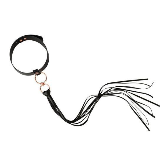 Нашийник із флоггером Rosy Gold — Collar with Flogger — Black Sex Aura | Зображення 2