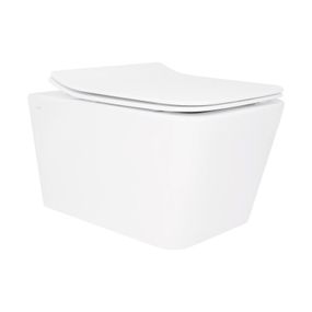 Унітаз підвісний Qtap Crow безобідковий із сидінням Soft-close QT05335170W