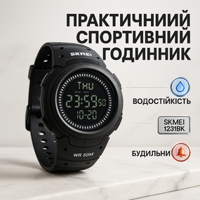 Надійний чоловічий наручний годинник SKMEI 1231BK, Армійський наручний годинник для чоловіка YW-98