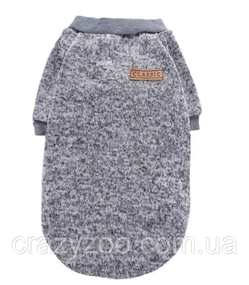 Кофта для собак и котов EcoToys Grey S рябая серая A: 25 см B: 34 см C: 20 см S-7075