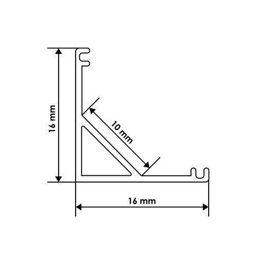 Профіль алюмінієвий BIOM кутовий ЛПУ16 16х16 анодований (палка 2м), м | Зображення 1