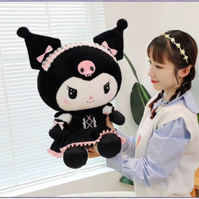 М'яка іграшка Аніме Kuromi 35 см, м'яка лялька Куромі, плюшева Куромі-іграшка