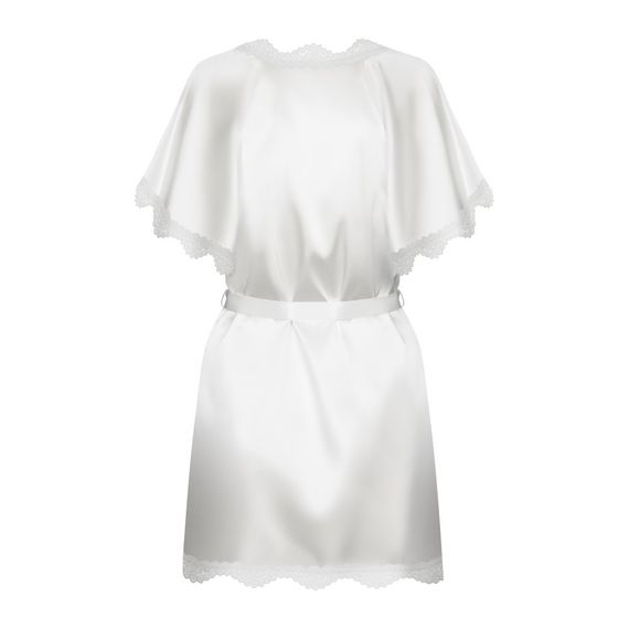 Халат Obsessive Prima Neve, S/M з мереживом, білий sexstyle | Зображення 11