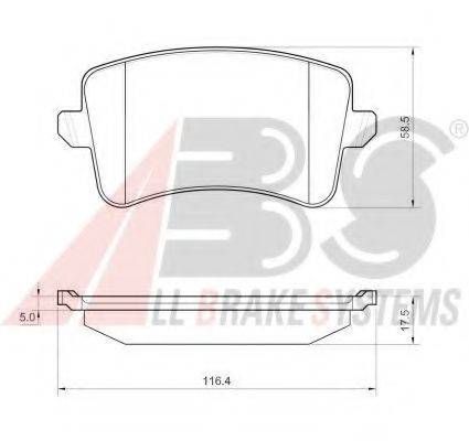 Колодка гальм. диск. AUDI A4 1.8-3.2 07-, A5 1.8-3.2 07-, Q5 2.0-3.2 08- задн. (вир-во ABS) A.B.S. 37588 на AUDI A5 (8T3)