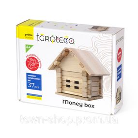Деревянный конструктор "Копилка" Igroteco 900293, 37 деталей