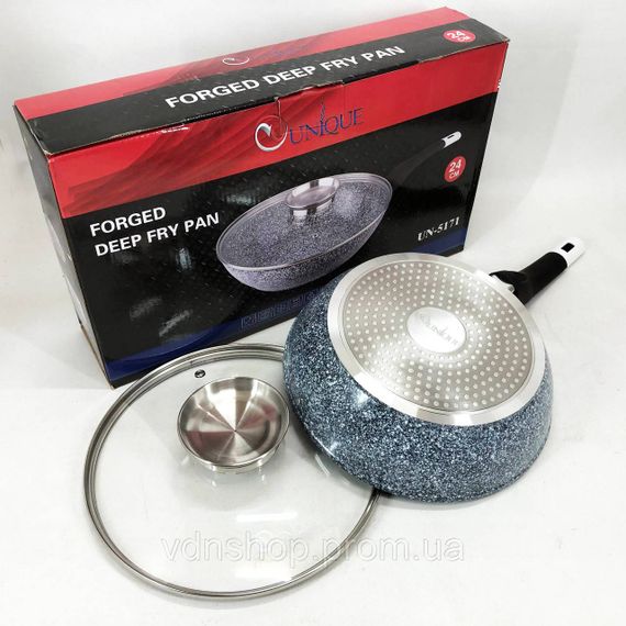 Лита сковорода з антипригарним покриттям Unique UN-5171 24 см, Сковорода для запікання в духовці CX-34 | Зображення 1