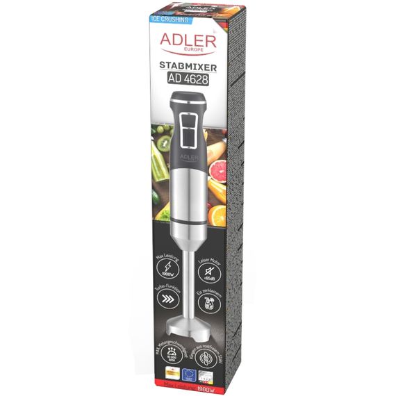 Блендер Adler AD 4628 ручний/ 1500Вт/ 1 швидк./ без чаші/ Turbo/ Ice Crush/ чорний | Зображення 4