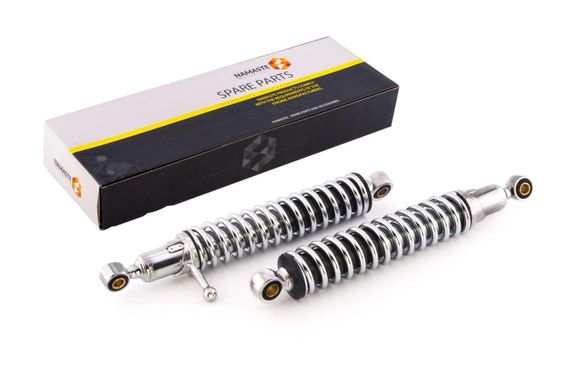 Амортизатори (пара) ІЖ 330 mm, регульовані, з важелем (хром) NAMASTE