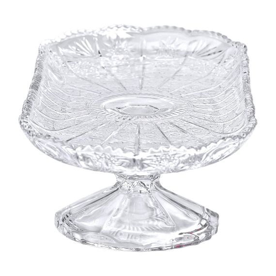 Фруктовница стеклянная на ножке 33.5х15х10 см овальная ваза для фруктов HP-YH-82 | Зображення 5