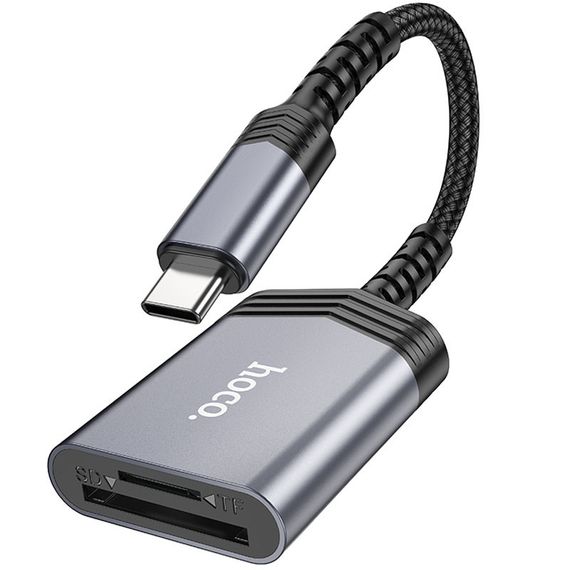Картридер Hoco UA25 2in1 Type-C Metal gray | Зображення 3