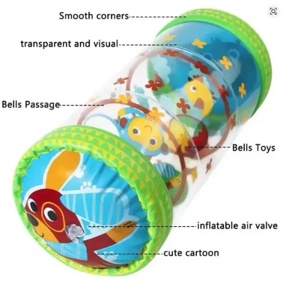 Надувний барабан для повзання малюків, 45×20×20 см | Зображення 3