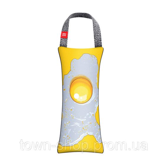 Игрушка для собак WAUDOG Fun с пищалкой, рисунок "Яичница", L, Ш 11 см, Дл 26 см
