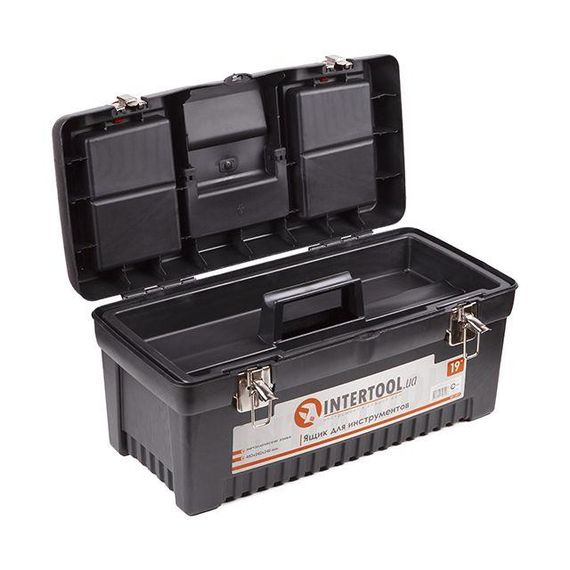 Ящик для інструменту з металевими замками, 19", 483*242*240 мм INTERTOOL BX-1019 | Зображення 1