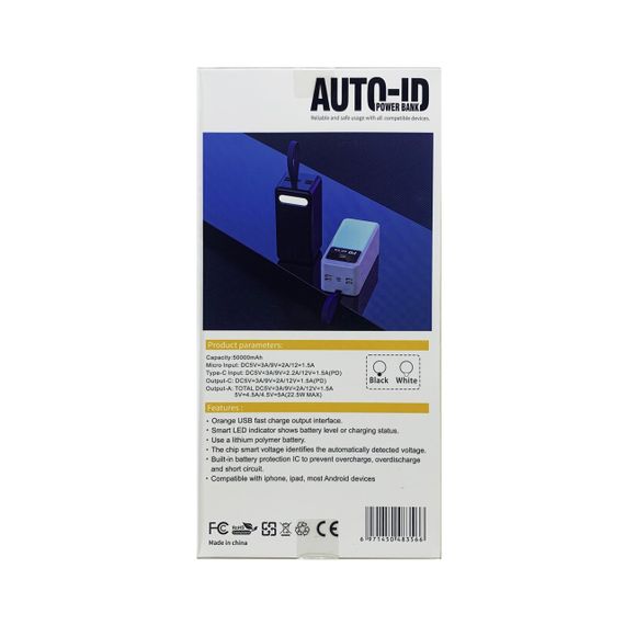 Портативний зарядний пристрій (Повербанк) Aspor PD 50000 mAh (22.5W/4USB/Micro/Lightning/Type-C) — чорний | Зображення 2