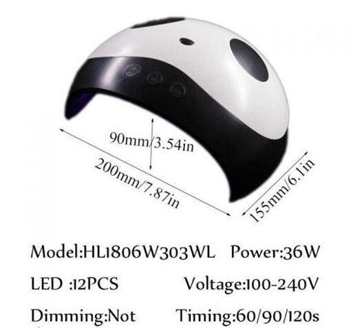 Лампа для нігтів X1 UV/LED RED LIGHT SKIN CARE 36 Вт 3в1 Панда для манікюру | Зображення 8