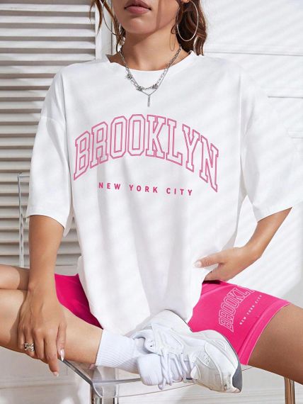 Футболка женская с принтом повседневная S Белая