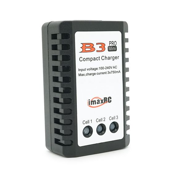 Зарядний пристрій B3Mini для літієвих акумуляторів 2S-3S DC 7.4V/11.1V 750mA/Max, з індикацією, BOX + перехідник