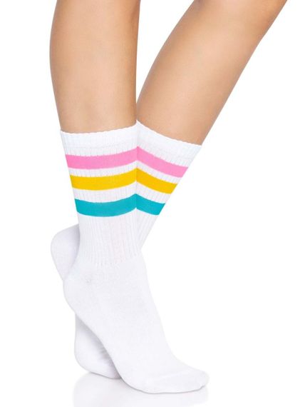 Шкарпетки жіночі в смужку Leg Avenue Pride crew socks Pansexual, 37–43 розмір Sex Aura