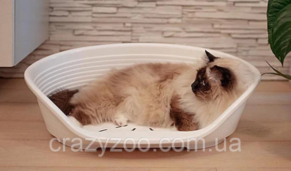 Пластиковий лежак для собак та котів Ferplast Siesta Deluxe 4 білий 61.5х45х21.5 см 70204911 | Зображення 2