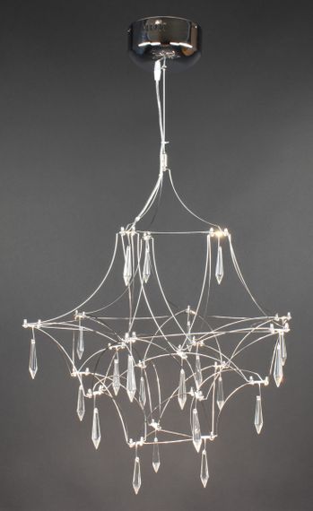 Люстра світлодіодна підвісна LED світильник для квартири на стелю лед 27873 Хром 65-180х60х60 см. | Зображення 1