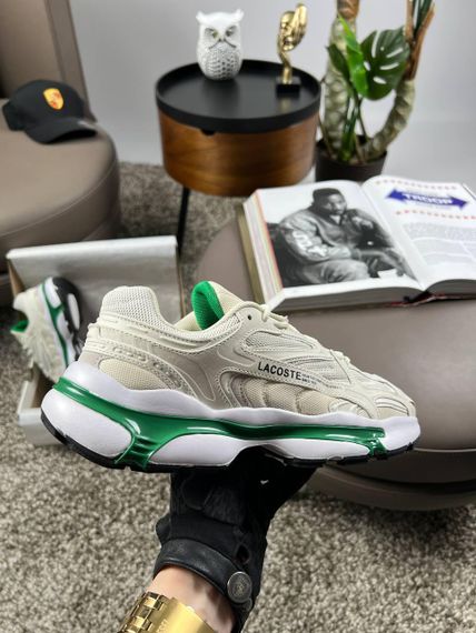 Чоловічі кросівки Lacoste L003 2K24 Beige White Gree (текстиль) A3927 45 28.5 см | Зображення 6