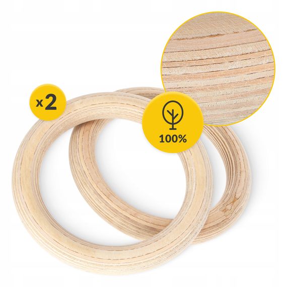 Гімнастичні кільця 4FIZJO дерев'яні, регульовані Black/Blue (P-5905973402743) | Зображення 6