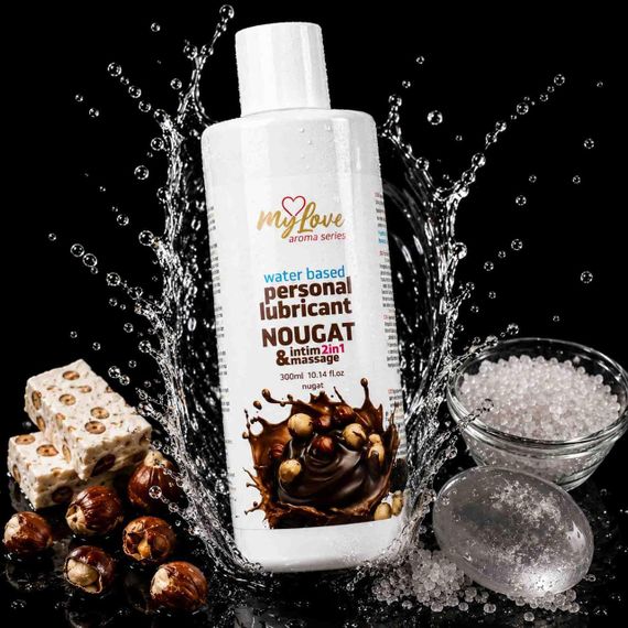 2в1 лубрикант та масажний гель - MyLove Aroma Series Intim&Massage Nougat, 300 мл Sex Aura | Зображення 1
