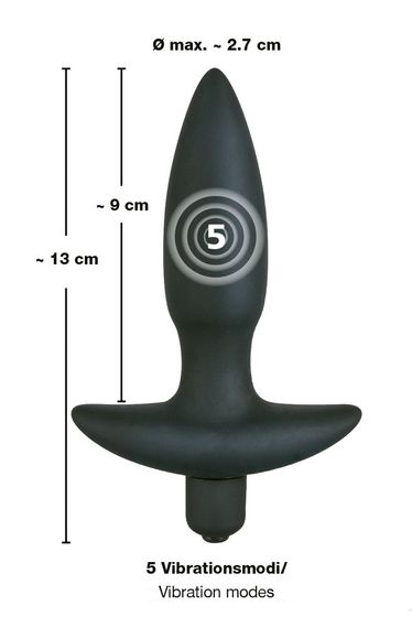 Анальна пробка - Black Velvet Vibrating Plug Small Sex Aura | Зображення 4