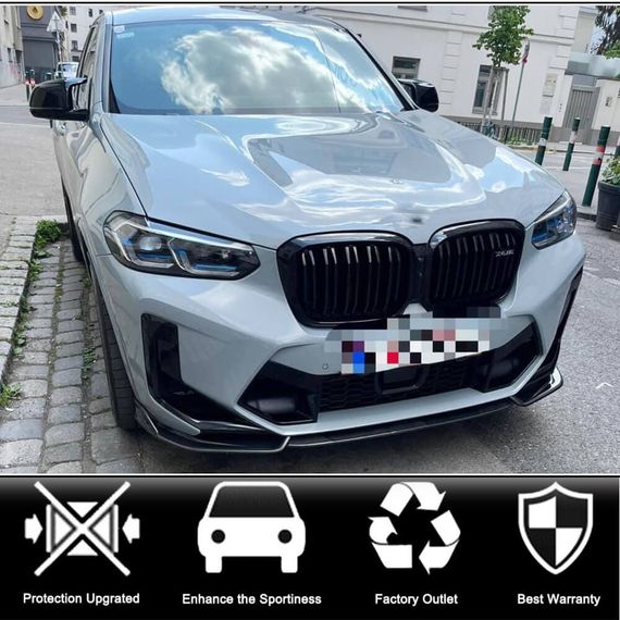 Накладка на передній бампер Lip (для F97 2022-2024, Карбон) для BMW X3 G01 2018- рр | Зображення 1