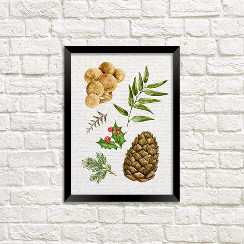 Постер в рамці Шишка 21х30см, A4 (MT4_21NG012_BL)