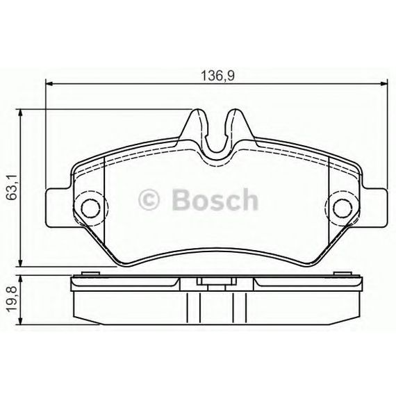 Тормозные колодки Bosch дисковые задние MB/VW Sprinter/Crafter ''R '' 06>> PR2 0986495100 | Зображення 1
