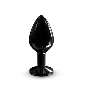 Чорна металева анальна пробка із прикрасою у вигляді кристалу Dorcel - Diamond Plug