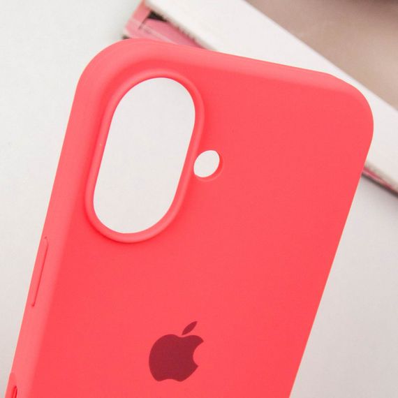 Чехол Silicone Case Full Protective (AA) для Apple iPhone 16 (6.1") Арбузный / Watermelon red | Зображення 4