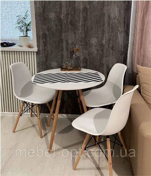 Стіл Етна МДФ білий круглий 80 см, дизайн Eames DSW Table | Зображення 2