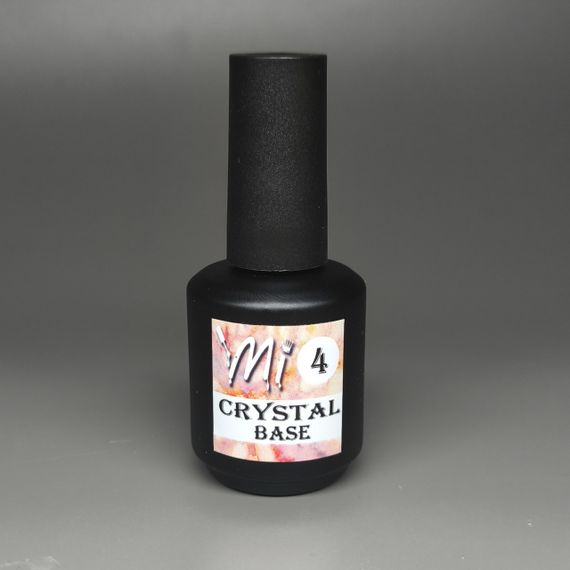 Crystal base Mi #4 (молочна база з різнокольоровими пластівцями юккі) 15мл (пляшка з пензликом)