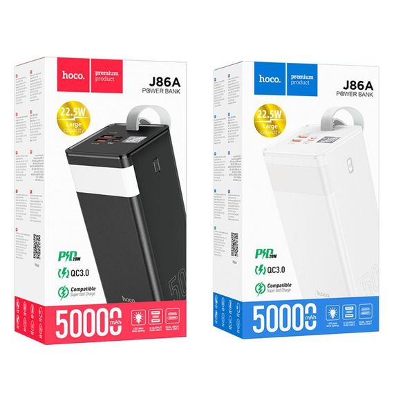 Універсальна Мобільна Батарея Power Bank Hoco J86A Powermaster 22.5W fully compatible 50000 mAh Колір Чорний | Зображення 2
