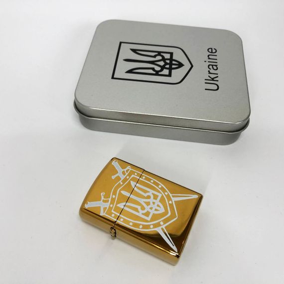 Дугова електроімпульсна запальничка USB Україна (металева коробка) HL-446. CU-680 Колір: золотий | Зображення 5
