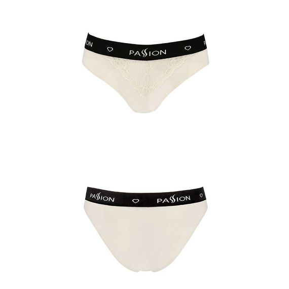 Трусики з широкою резинкою і мереживом Passion PS001 PANTIES XL, ecru | Зображення 3