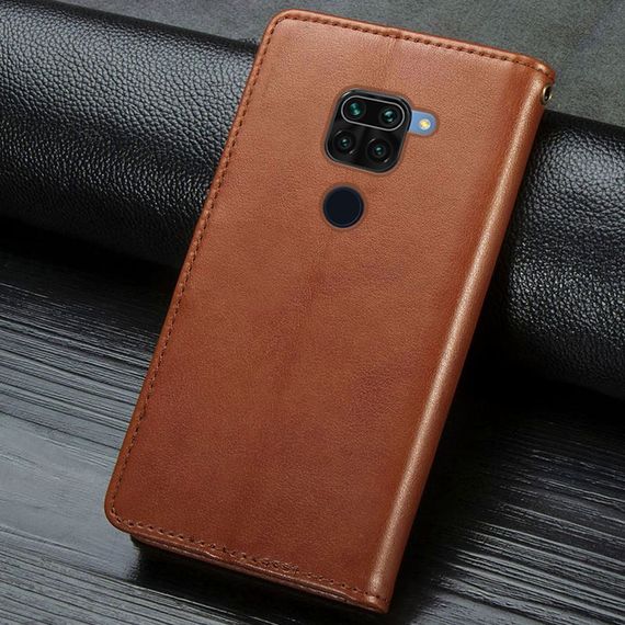 Шкіряний чохол-книжка GETMAN Gallant (PU) для Xiaomi Redmi Note 9 / Redmi 10X Коричневий | Зображення 4