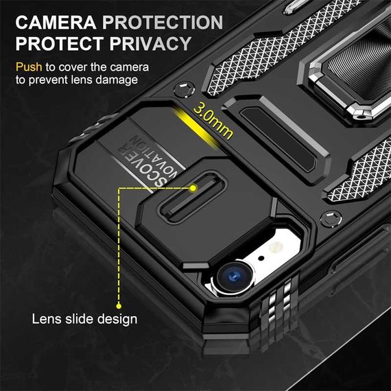 Ударопрочный чехол Camshield Army Ring для Apple iPhone XR (6.1") Черный / Black | Зображення 3
